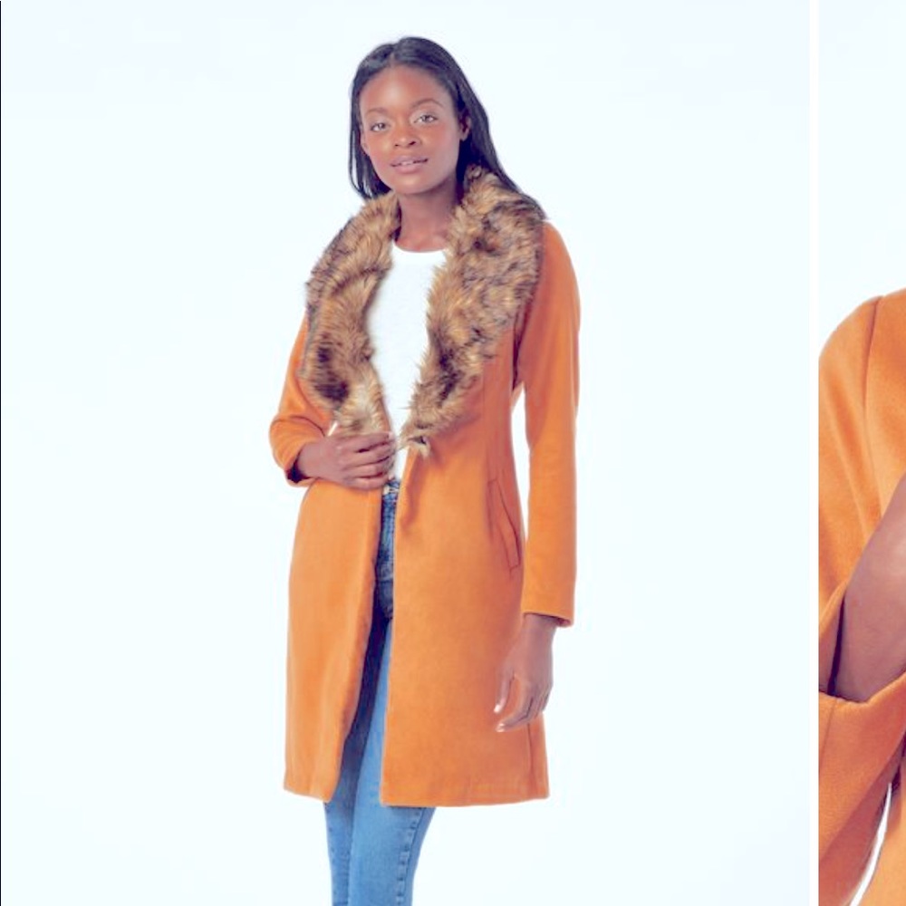 DONATED: Just Fab Fur Trim Trench